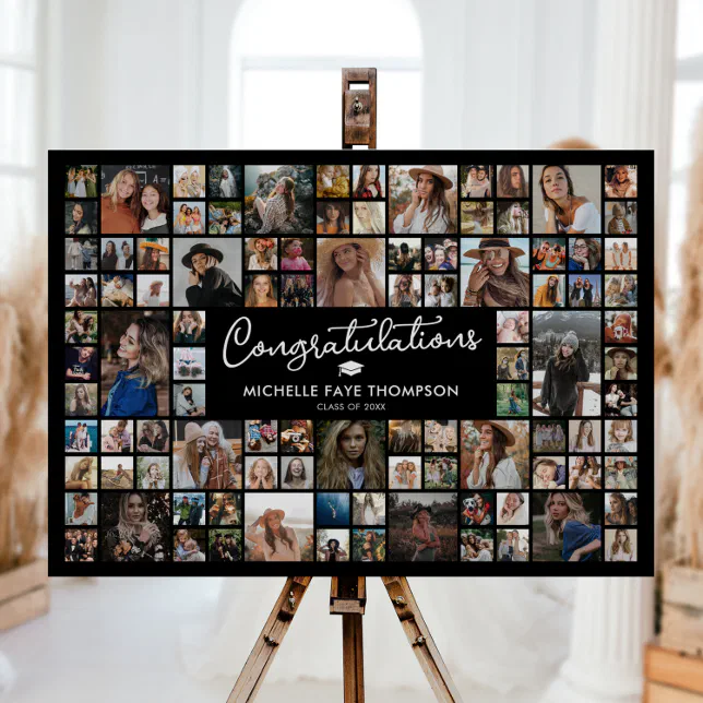 Congratulations Graduation 100 Photo Collage Foam Board | Zazzle