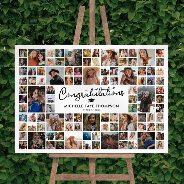Congratulations Graduation 100 Photo Collage Foam Board (Creator Uploaded)