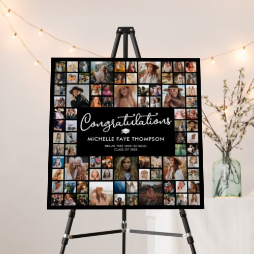 Congratulations Graduation 82 Photo Collage Square Foam Board