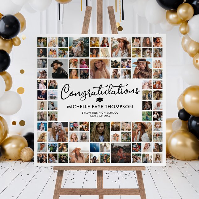 Congratulations Graduation 82 Photo Collage Square Foam Board (Creator Uploaded)
