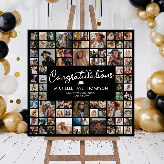 Congratulations Graduation 82 Photo Collage Square Foam Board (Creator Uploaded)
