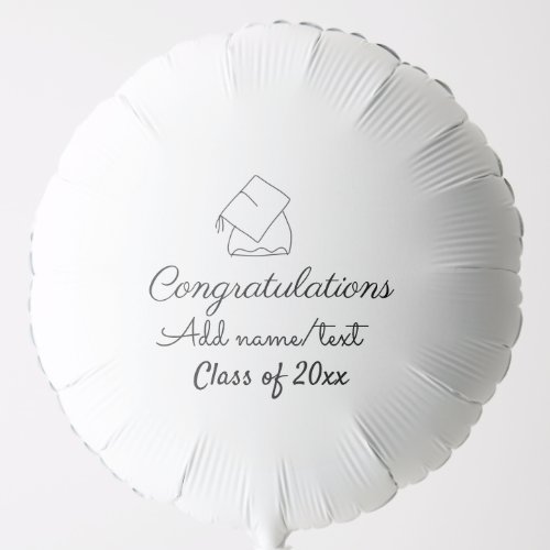 Congratulations graduation add name text year clas balloon