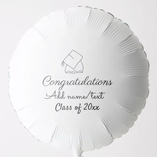 Congratulations graduation add name text year clas balloon