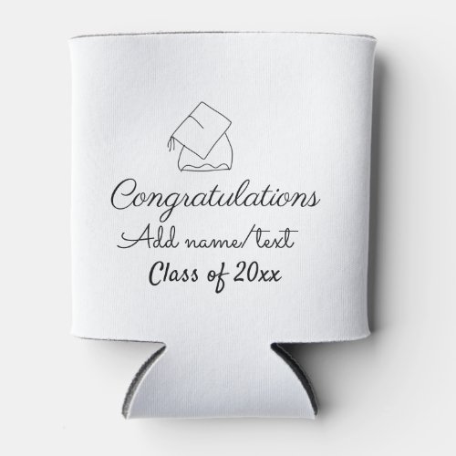 Congratulations graduation add name text year clas can cooler