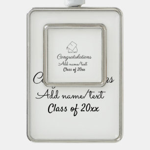 Congratulations graduation add name text year clas christmas ornament