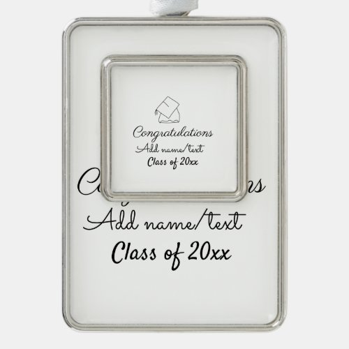 Congratulations graduation add name text year clas christmas ornament