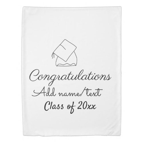 Congratulations graduation add name text year clas duvet cover