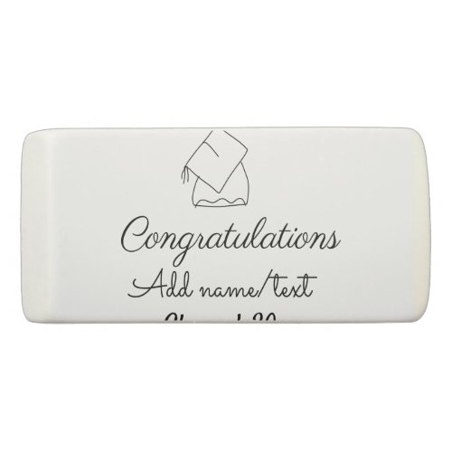 Congratulations graduation add name text year clas eraser