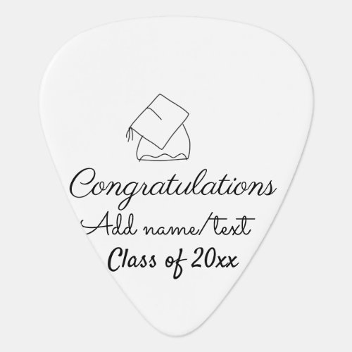 Congratulations graduation add name text year clas guitar pick