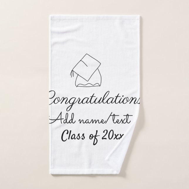 Congratulations graduation add name text year clas hand towel  (Hand Towel)
