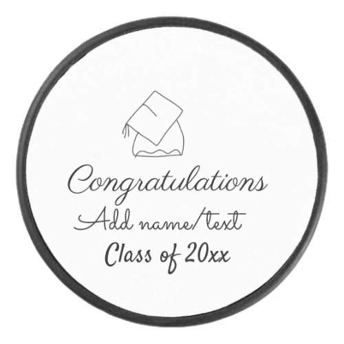 Congratulations graduation add name text year clas hockey puck