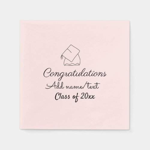 Congratulations graduation add name text year clas napkins
