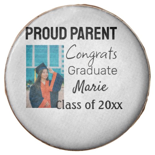 Congratulations graduation add name year text  chocolate covered oreo