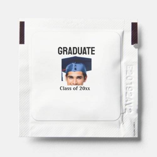 Congratulations graduation add name year text  hand sanitizer packet