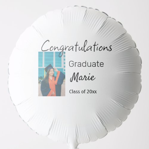 Congratulations graduation add name year text phot balloon