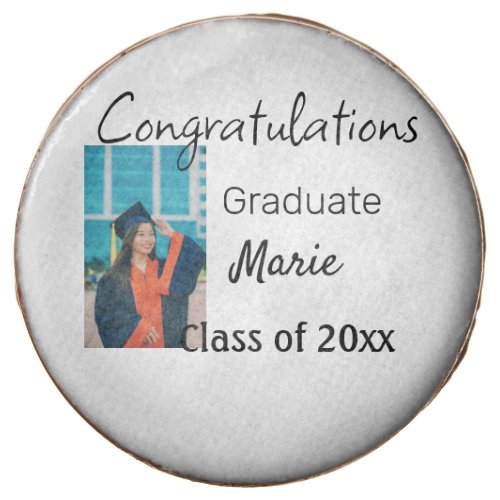 Congratulations graduation add name year text phot chocolate covered oreo