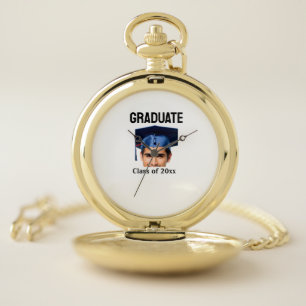 Congratulations graduation add name year text pocket watch