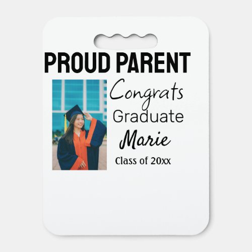 Congratulations graduation add name year text  seat cushion