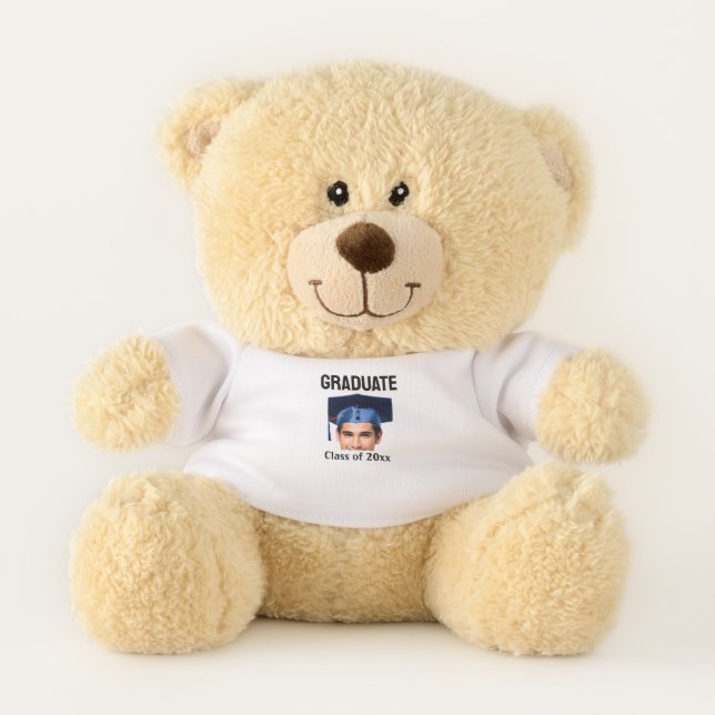 Congratulations graduation add name year text  teddy bear (Front)