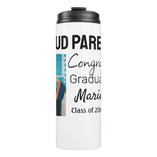 Congratulations graduation add name year text  thermal tumbler