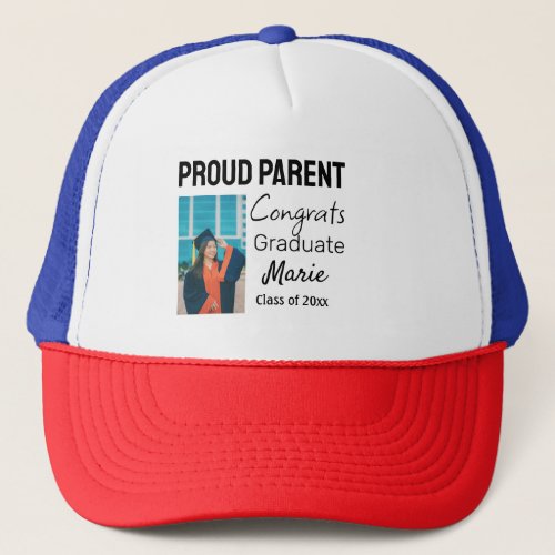 Congratulations graduation add name year text  trucker hat