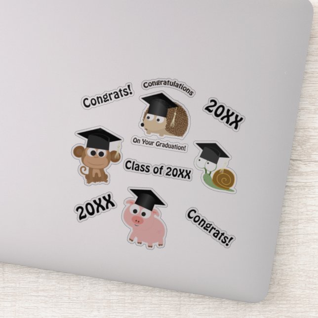 Congratulations Graduation Animals Sticker Set (Detail)