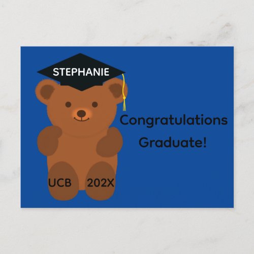 Congratulations Graduation Bear 1 Postcard