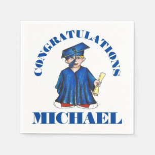 Congratulations Graduation Boy Graduate Cap Gown Napkins
