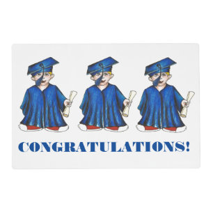Congratulations Graduation Boy Graduate Cap Gown Placemat