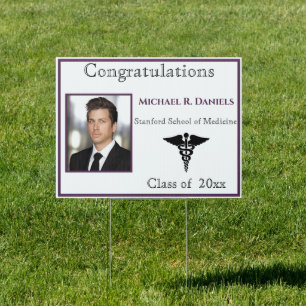 Congratulations Graduation Caduceus Medical School Sign