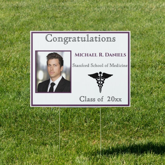 Congratulations Graduation Caduceus Medical School Sign (Insitu)