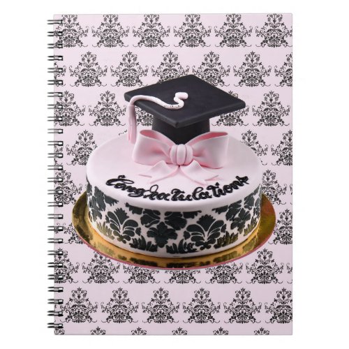 Congratulations Graduation Cap and Diploma Cake Notebook
