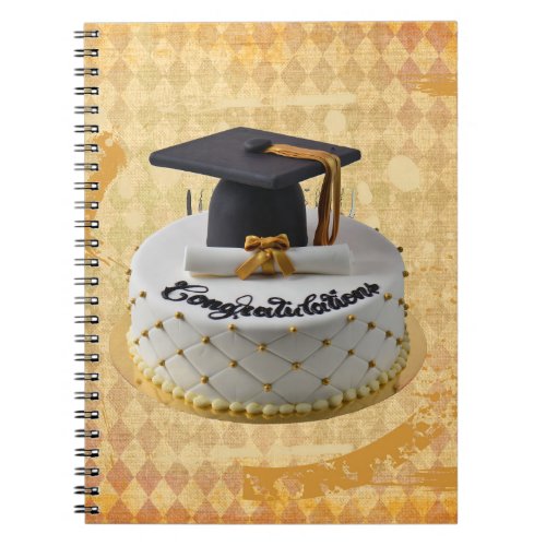 Congratulations Graduation Cap Diploma Cake Notebook