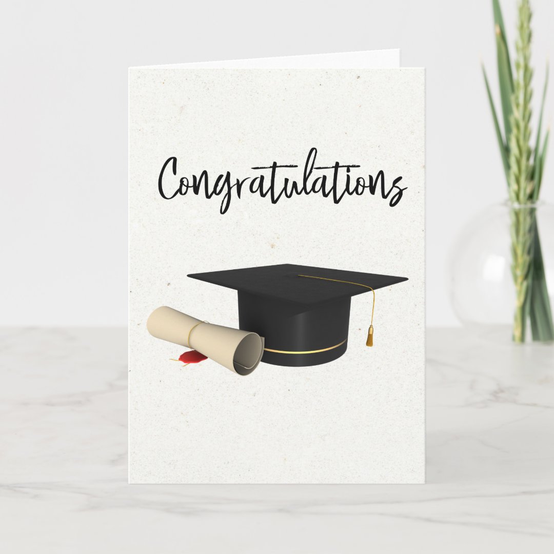 Congratulations Graduation Cap Diploma Card | Zazzle