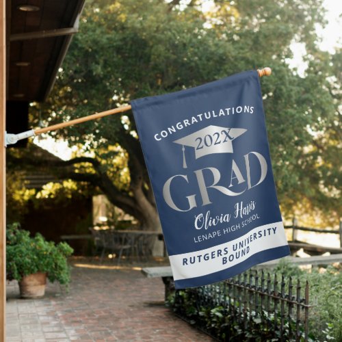 Congratulations Graduation Cap House Flag