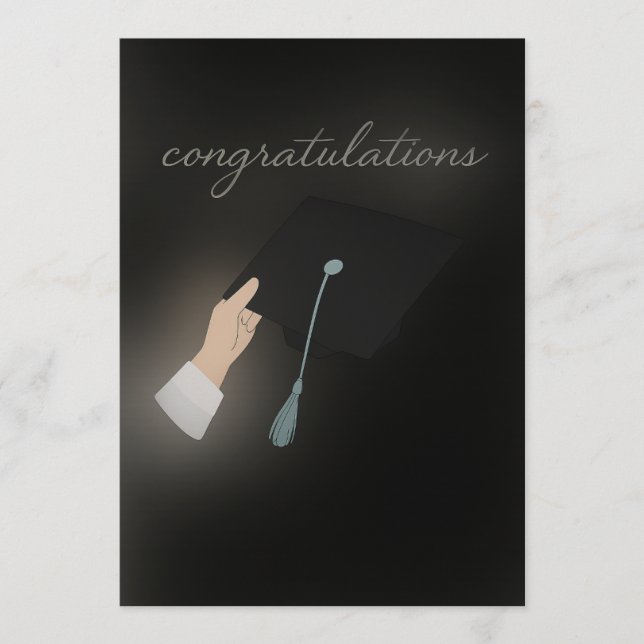 Congratulations Graduation Card – Black & Elegant (Front)