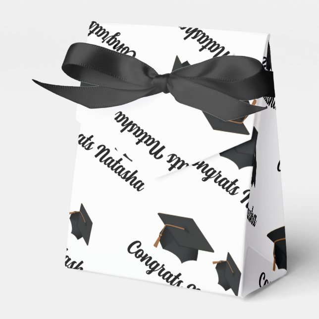 Congratulations graduation celebration  favor boxes (Front Side)
