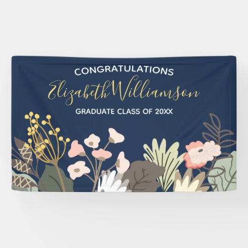 Congratulations Graduation Class of Floral Banner