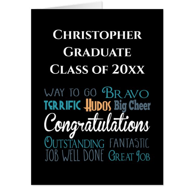 Congratulations Graduation Class Of Monogram Card (Front)