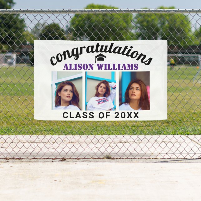 Congratulations graduation class of photo purple banner (Insitu)