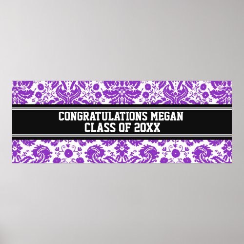 Congratulations Graduation Custom Name Banner Poster