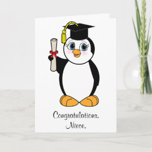 Congratulations Graduation Customizable Penguin Card