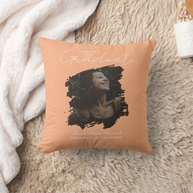 Congratulations Graduation Customizable Photo Text Throw Pillow (Blanket)