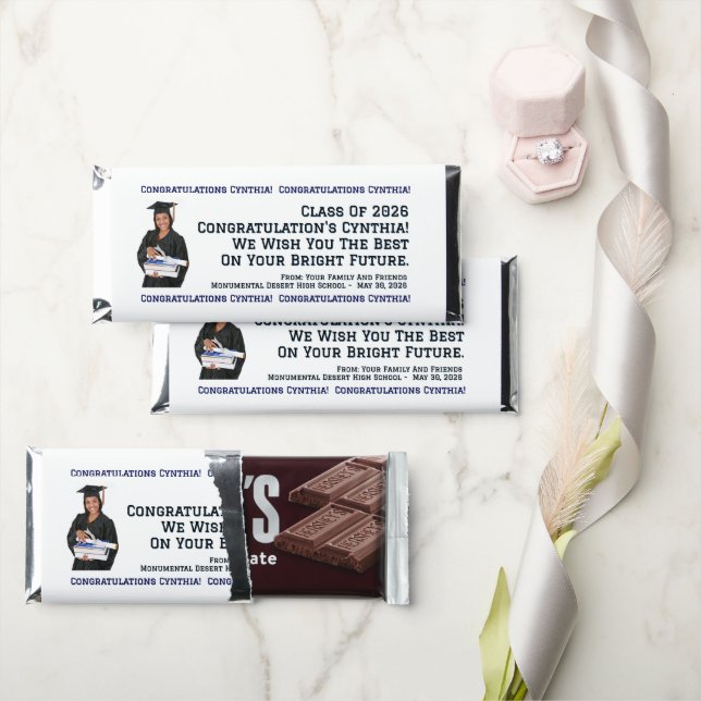 Congratulations Graduation Customized Candy Bars  (Front)