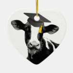 Congratulations Graduation Funny Cow In Cap Ceramic Ornament at Zazzle
