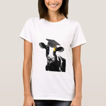 Congratulations Graduation Funny Cow In Cap T-shirt by CountryCorner at Zazzle
