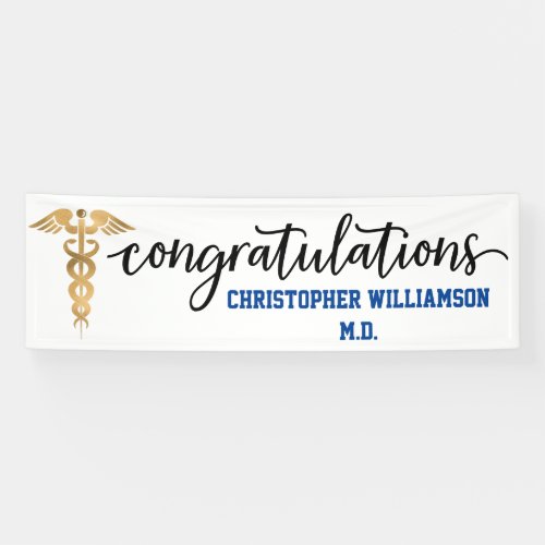 Congratulations Graduation Gold Medical Doctor Banner
