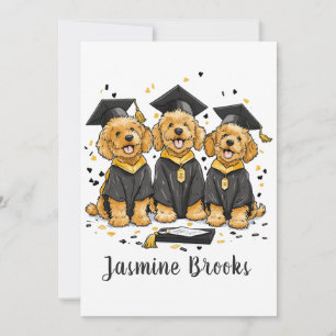 Congratulations Graduation Goldendoodle Dogs Announcement