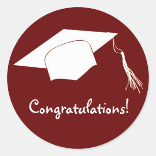 Congratulations graduation hat classic round sticker