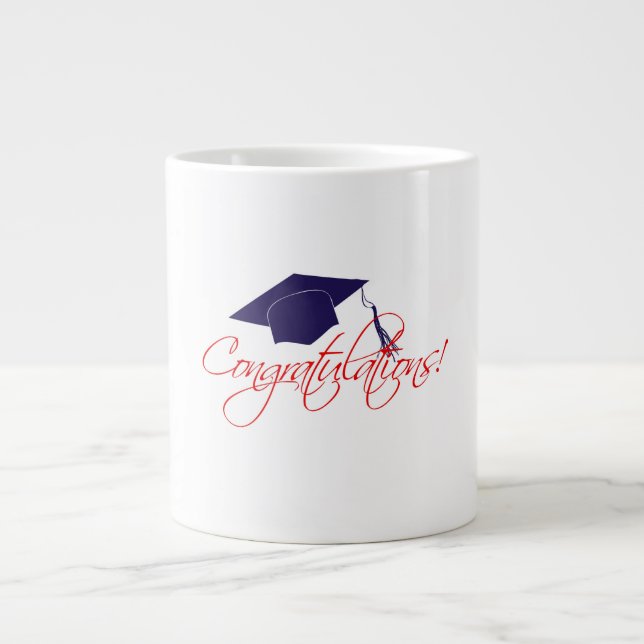 Congratulations graduation hat giant coffee mug (Front)